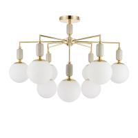 6580/9C CLASSI LN25 54 французское золото, серый/белый металл, керамика/стекло Люстра потолочная E14 9*40W 220V VIVIEN