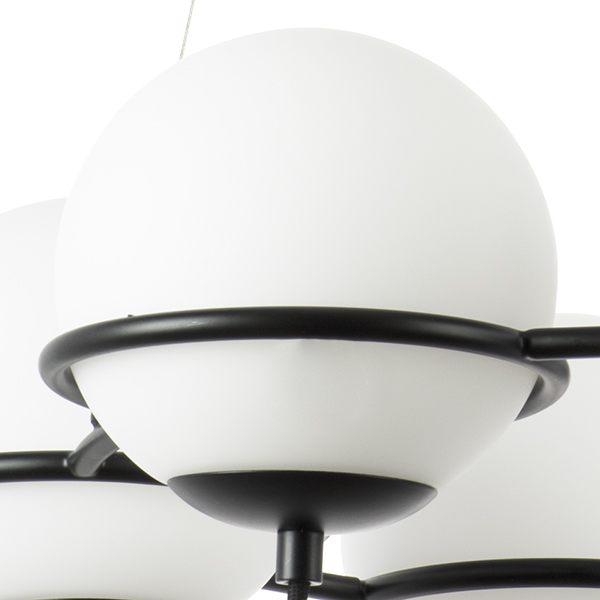 803267 Люстра GLOBO 6х40W E14 ЧЕРНЫЙ МАТОВЫЙ/БЕЛЫЙ