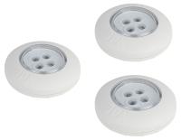 Светодиодный фонарь подсветка ЭРА SB-803 пушлайт 4хLED на батарейках 3хААА белый 3 шт