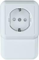 BLANCA О/У РОЗЕТКА с зазем. со шт. ПЛИНТУСН.МОНТ.ПЛ.16А 250В, БЕЛЫЙ,опт.уп.Росси