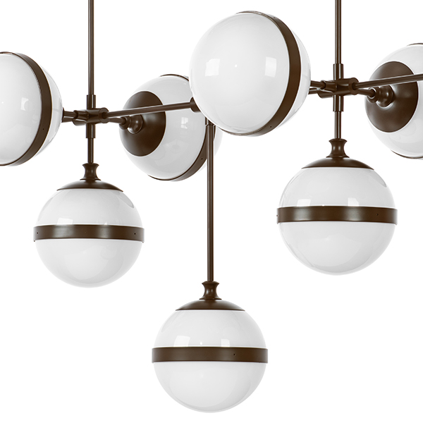 813197 Люстра GLOBO 9х40W E14 umber/white