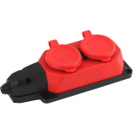 Колодка ЭРА K-2e-RED-IP44 каучуковая с заземлением 2 розетки 16A IP44 красная