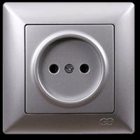 VS2815113 Розетка 1х серебряный металлик