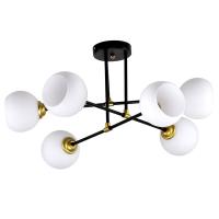 Люстра потолочная 6*60Вт E27 MD.2809-6-S BK+FGD_И