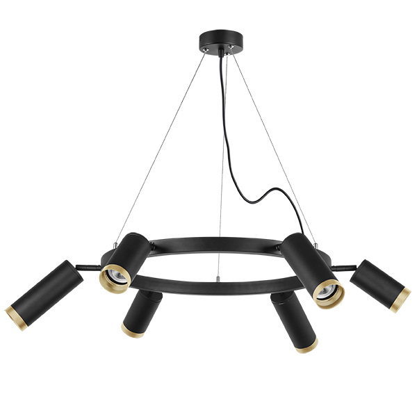 LR01637387340 Люстра RULLO 6х50W GU10 ЧЕРНЫЙ (571016+214437-3+214487-3+203440-6)