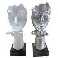 609724 Фигурка декоративная Лицо  L10 W13 H33 см  2в.