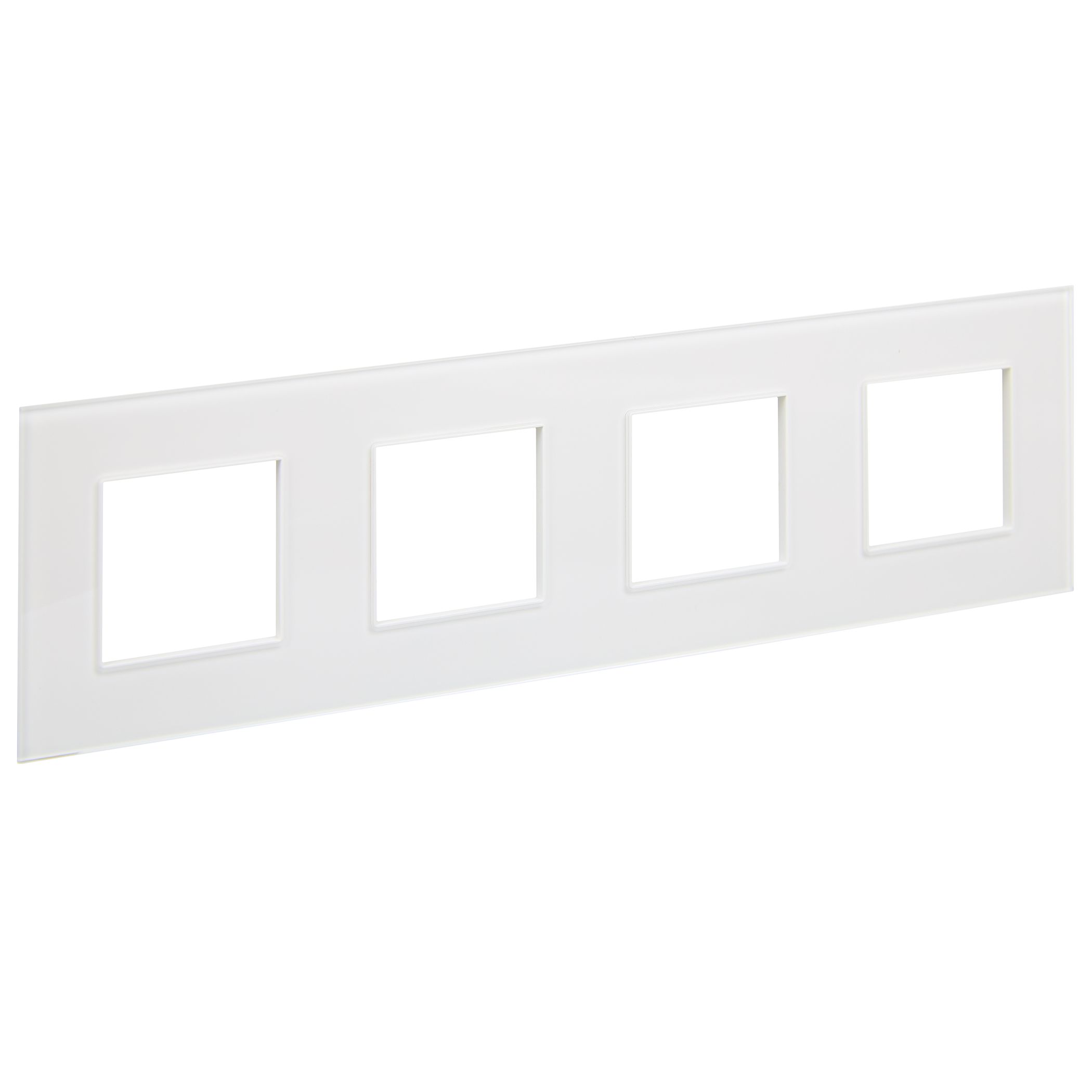 SKANDY Рамка 4-местная SK-F24W стекло арктический белый IEK
