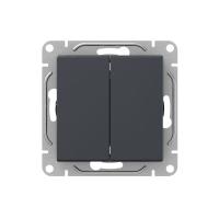 Механизм выключателя, двухклавишный, кнопочный, графит Эпика EKF