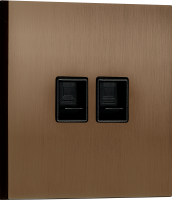 Компьютерная розетка RJ45 + RJ45 (двойная) cat.6/ClassE-8/8, бронза, серия N96