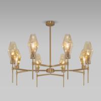 Потолочная люстра со стеклянными плафонами 60143/8 латунь