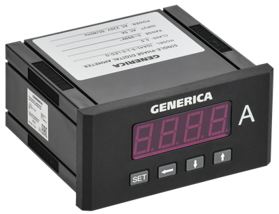 Амперметр цифровой щитовой однофазный 48х96мм LED GENERICA