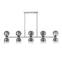 8114/10 MODERNI LN25 142 хром/дымчатый, металл/стекло Подвесной светильник G9 5*30W + E14 5*40W 220V TAUNA