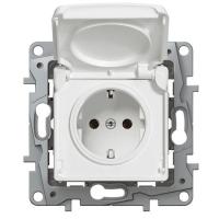 Legrand Etika Бел Розетка с/з  авт. клем  IP44
