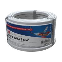 Провод ШВВП 2х0,75 мм², длина 50 метров, ГОСТ 7399-97 REXANT