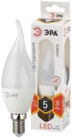 Лампочка светодиодная ЭРА STD LED BXS-5W-827-E14 E14 / Е14 5Вт свеча на ветру теплый белый свет