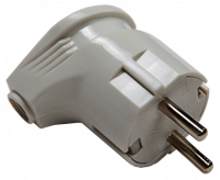 Вилка угловая с заземлением 16А белая 4110 IN HOME