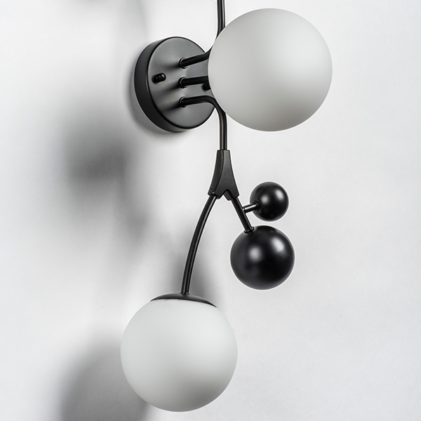 815537 Бра CROCO 3х5W (led) G9 ЧЕРНЫЙ МАТОВЫЙ/БЕЛЫЙ