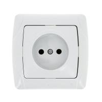 Мадрид Розетка 1-местная 10А без заземления белая EKF