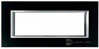 BT Axolute Черное стекло Рамка 6 модулей прямоугольная