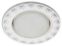 DK LD27 WH/WH Светильник ЭРА декор cо светодиодной подсветкой GX53, белый/белый (30/720)