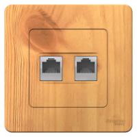 BLANCA С/У РОЗЕТКА двойная: комп.RJ45, кат.5E + телефон. RJ11, ЯСЕНЬ