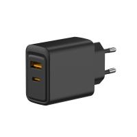 Сетевое зарядное устройство с портами USB-A и USB-C, 30Вт, черное REXANT