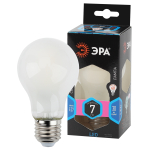 F-LED A60-7W-840-E27 frost  Лампа светодиодная ЭРА F-LED F-LED A60-7W-840-E27 frost 7Вт филамент груша матовая нейтральный белый свет Е27