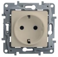 Legrand Etika Сл.кость Розетка с/з  винт. клем. c защитой монт. лапок (аналог 672321)
