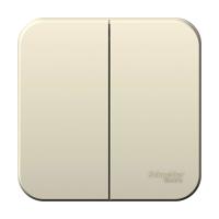 BLANCA О/У 2-клавишный ВЫКЛЮЧАТЕЛЬ (сх.5), 6А, 250В, МОЛОЧНЫЙ