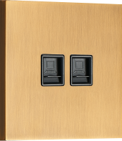 Компьютерная розетка RJ45 + RJ45 (двойная) cat.6/ClassE-8/8, латунь, серия N96