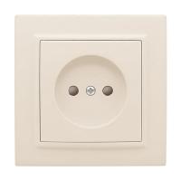 Розетка 1-мест. СП б/з 10 А с защ. штор. бежевый Минск EKF