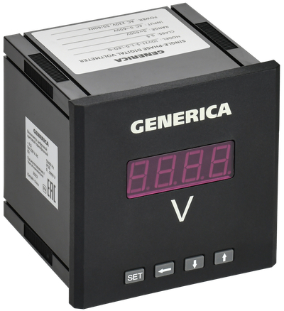 Вольтметр цифровой щитовой однофазный 96х96мм LED GENERICA
