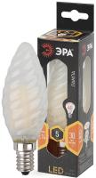 F-LED BTW-5W-827-E14 frost ЭРА (филамент, свеча витая мат., 5Вт, тепл, E14) (10/100/2800)