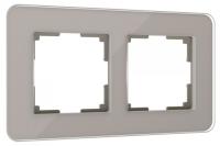 W0022417/ Рамка на 2 поста Elite (дымчатый  стекло)