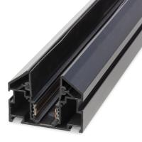 Магнитный трековый шинопровод + закладной профиль для натяжного потолка пвх 2m, черный, MAGNET AM537 2M BK