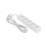 Удлинитель 5 гнезд, 3м, 3х0,75мм², с/з, белый PROconnect