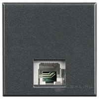 BT Axolute Антрацит Розетка телефон RJ11 3 кат. 2 мод