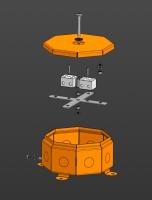 Коробка металлическая огнестойкая Октагон 70-0101-FR10.0-4 Е15-Е120 RAL2004 130х130х63 (9 шт/кор) Промрукав