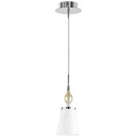 806010 Подвес ESCICA 1х40W E14 БЕЛЫЙ/КОНЬЯК/ХРОМ