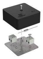 Коробка огнестойкая для кабель-канала 40-0450-FR2.5-4-П Е15-Е120 с термопредохранителем RAL9005 75х75х30 (87 шт/кор) Промрукав