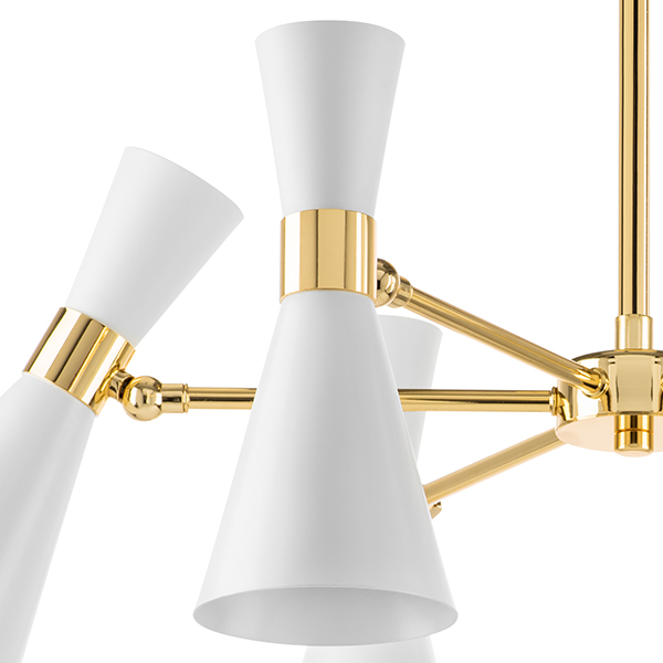 816066 Люстра DUMO 6х40W E14 БЕЛЫЙ МАТОВЫЙ/ЗОЛОТО