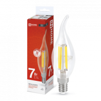 Лампа сд LED-СВЕЧА НА ВЕТРУ-deco 7Вт 230В Е14 4000К 810Лм прозрачная IN HOME