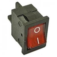 Клавишный переключатель YL211-02 2 положения черный/красная с подсв. 230В 1НО (100шт/упак) ЭНЕРГИЯ