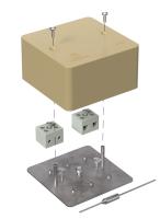 Коробка огнестойкая для кабель-канала 40-0460-FR6.0-4-П Е15-Е120 с термопредохранителем RAL1001 85х85х45 (44 шт/кор) Промрукав