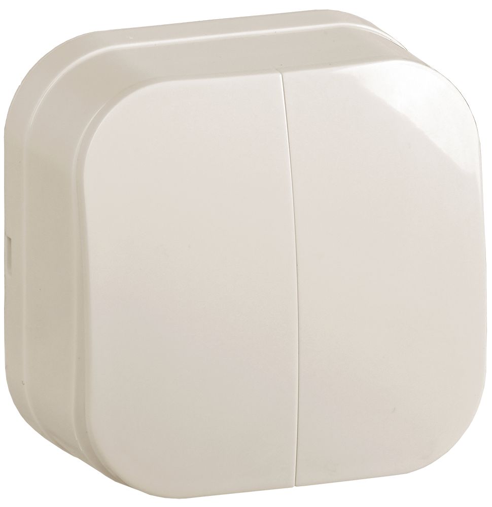 Выключатель 2-клавишный для открытой установки ВС20-2-0-ХК 10А GLORY кремовый IEK