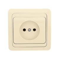 Лондон Розетка 1-местная без заземления 10А бежевая EKF PROxima