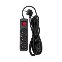 Удлинитель STANDARD 3 гнезда, 5м, 3х1,0мм², с/з, с выключателем, черный REXANT