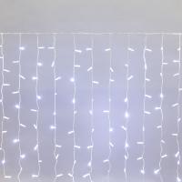 Гирлянда светодиодная Занавес 2х1,5м 300 LED БЕЛЫЙ белый ПВХ IP65 постоянное свечение 230В соединяется NEON-NIGHT нужен шнур 303-500-1
