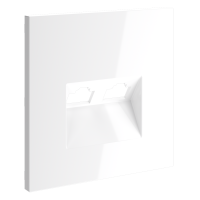 Накладка для розетки компьютерной двойной RJ45+RJ45 кат.6, S70 (белый глянцевый)