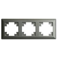 Рамка STEKKER, PFR00-7003-06 3-местная, пластик, серия Катрин, графит